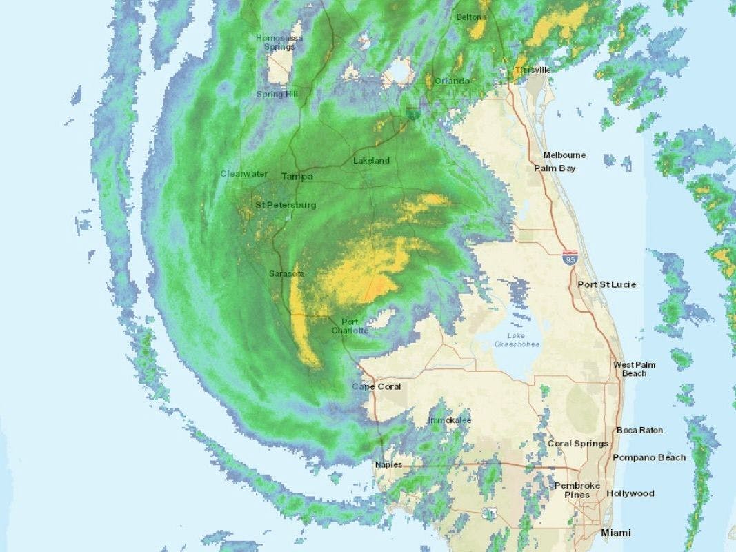Hurricane Ian rips part of roof off Florida hospital
