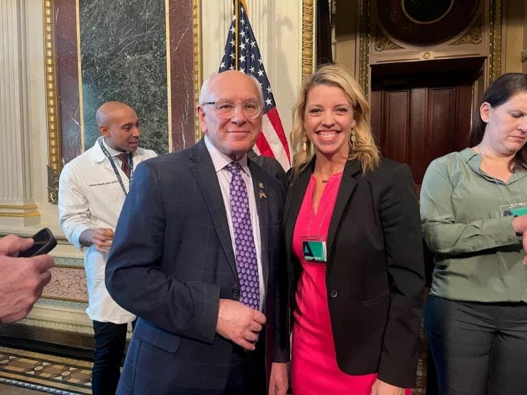 Jennifer Orozco, the new chief medical officer of the AAPA< with Rep. Paul Tonko, D-N.Y. (Photo: AAPA)