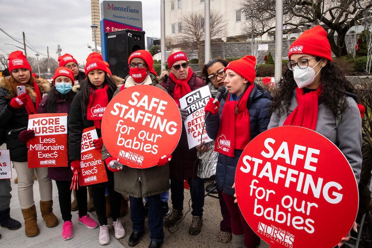 The New York State Nurses Association began a strike at Montefiore Medical Center and Mount Sinai Hospital Monday. The union and hospitals said they reached an agreemeent ending the strike early Thursday. (Photo: New York State Nurses Association)