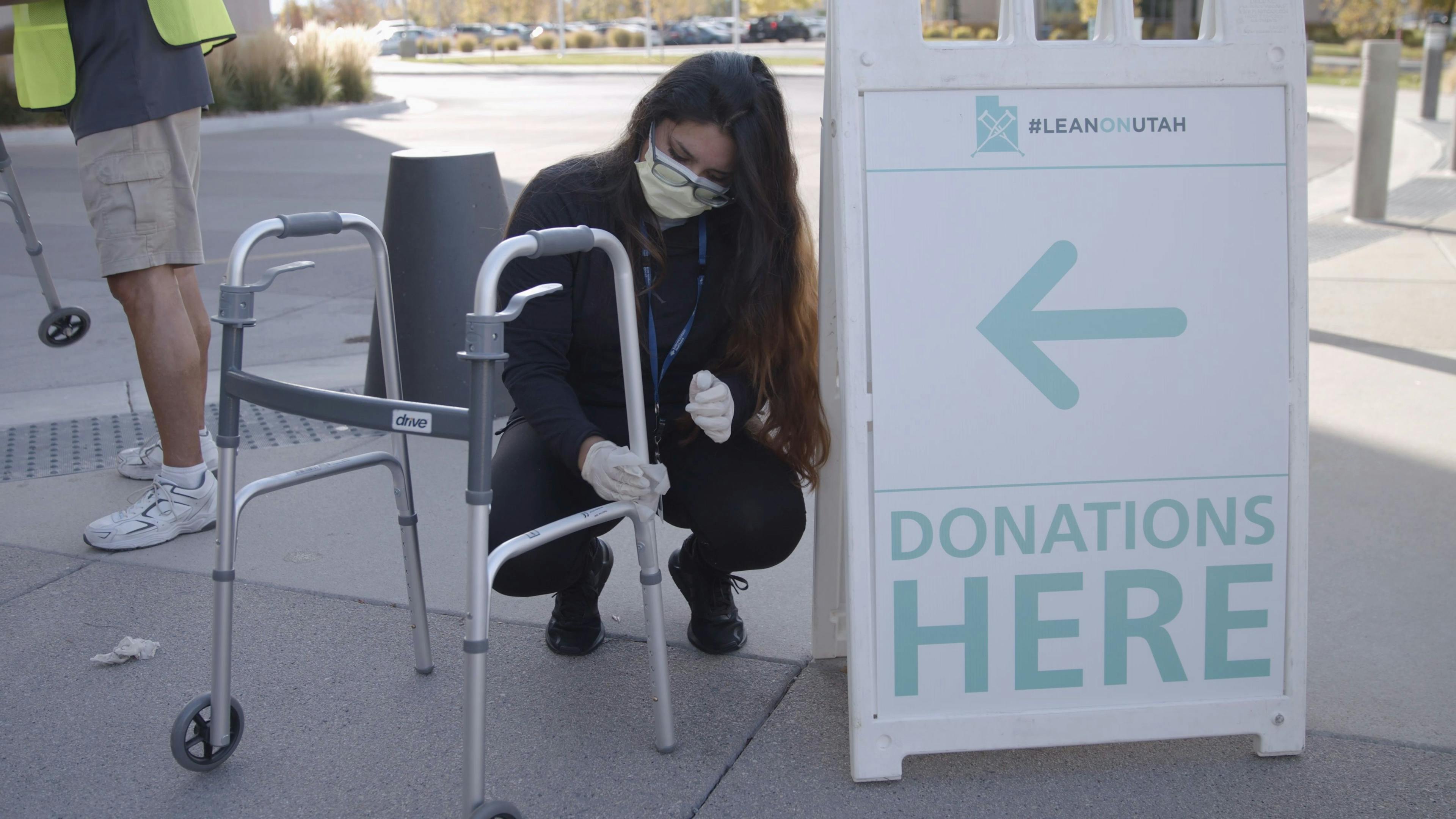 Intermountain Healthcare and other hospitals in Utah made a joint public appeal for crutches, walkers and other items. The "LeanOnUtah" campaign generated thousands of donated items. (Photo provided by Intermountain Healthcare)