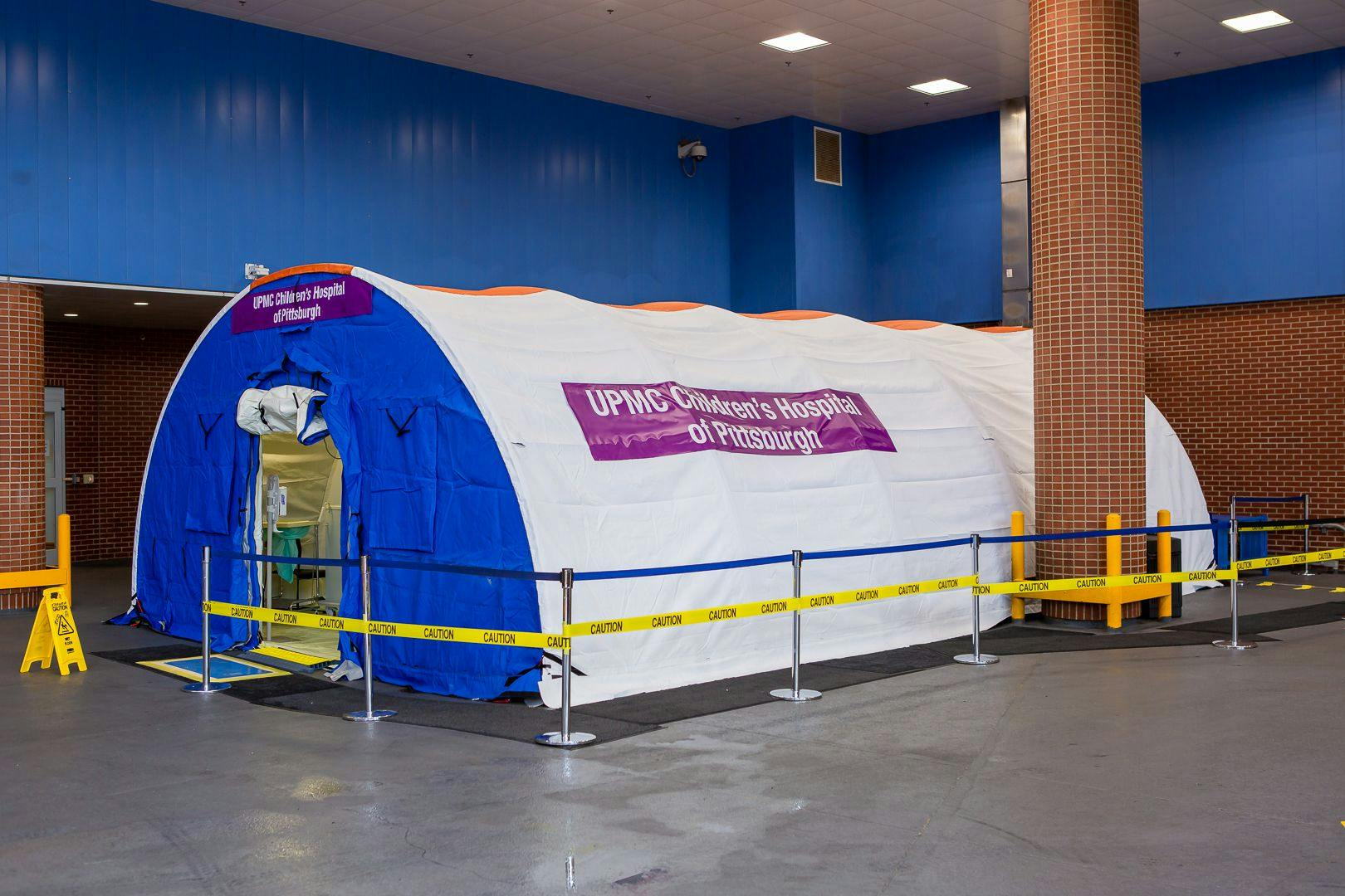 UPMC Children's Hospital of Pittsburgh has set up a tent to help deal with the high volume of patients. (Photo: UPMC)