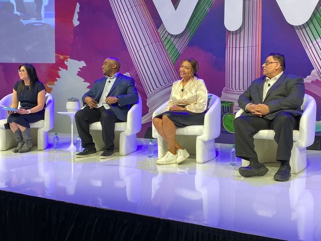 Chief information officers discuss the need to improve diversity in health systems during a panel at the ViVE conference in Nashville. (Photo: Ron Southwick) 