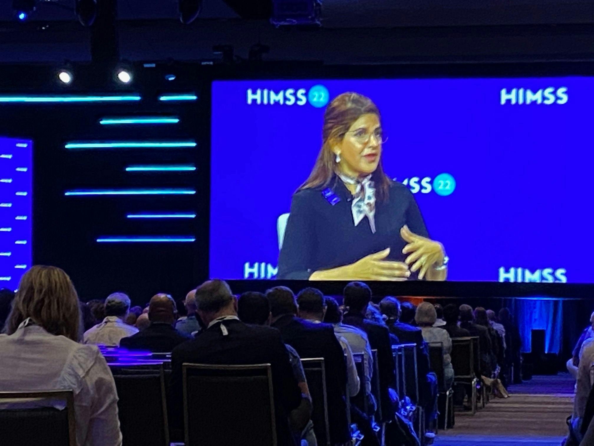 Tamara Sunbul, medical director of clinical informatics at Johns Hopkins Aramco Healthcare, speaks at the HIMSS 2022 Conference. 