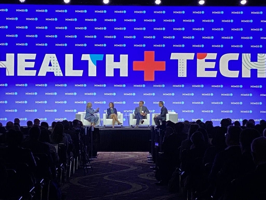 Panelists discuss artificial intelligence during the HIMSS Global Health Conference & Exhibition. (Photo: Ron Southwick)