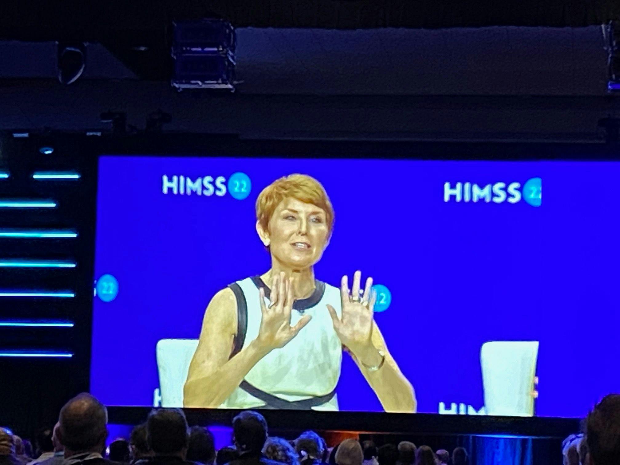 Diane Swonk, chief economist of Grant Thornton, speaks at the HIMSS 2022 conference Wednesday. 