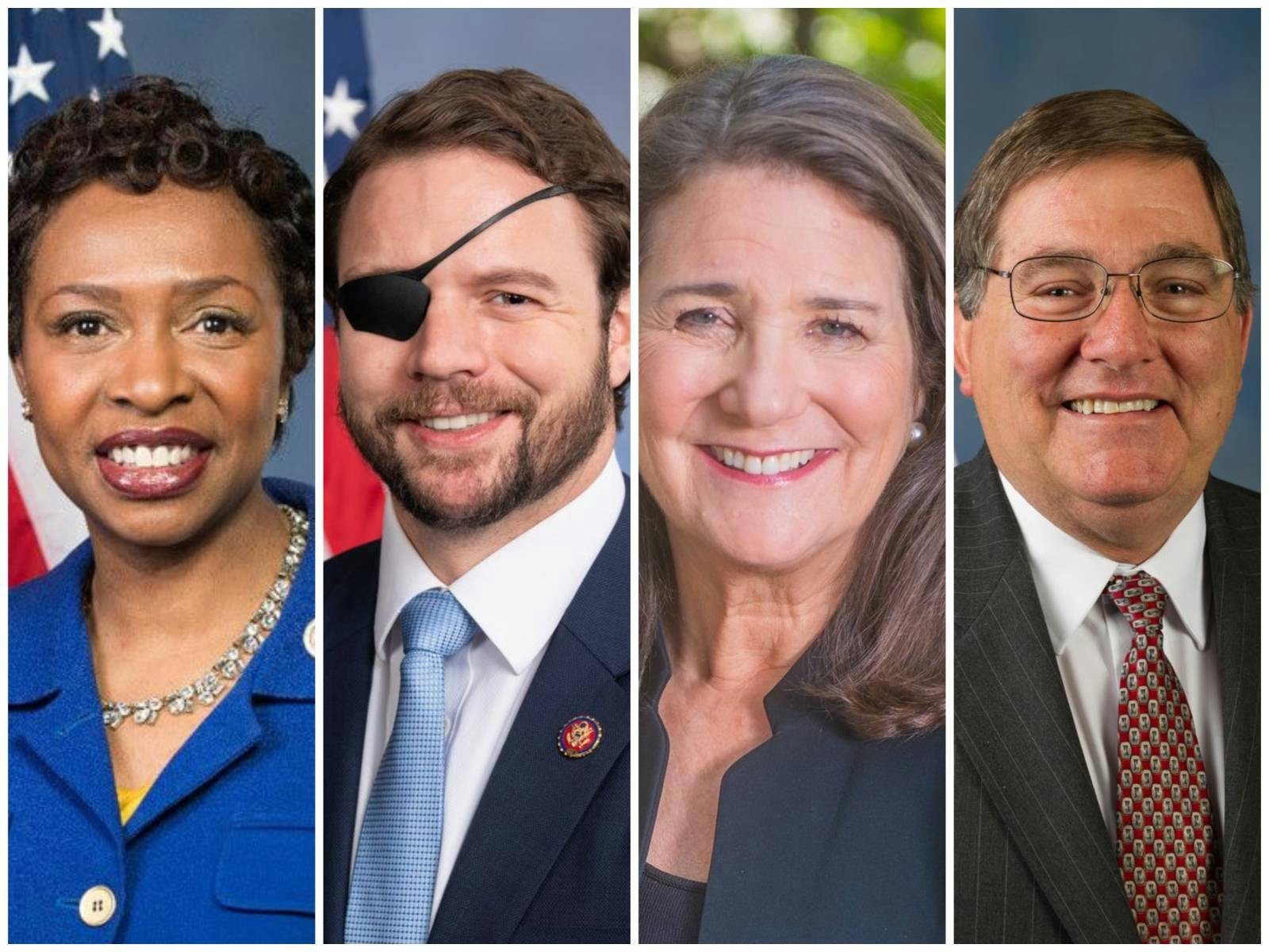 From left, U.S. Reps. Yvette Clarke, Dan Crenshaw, Diana DeGette, and Michael Burgess have sponsored a bill to block billions in Medicaid cuts to hospitals. (Photos: U.S. House of Representatives)